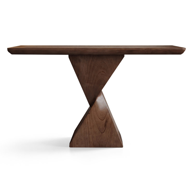 Retro Nut-Brown Solid Wood Console Table, 47.24