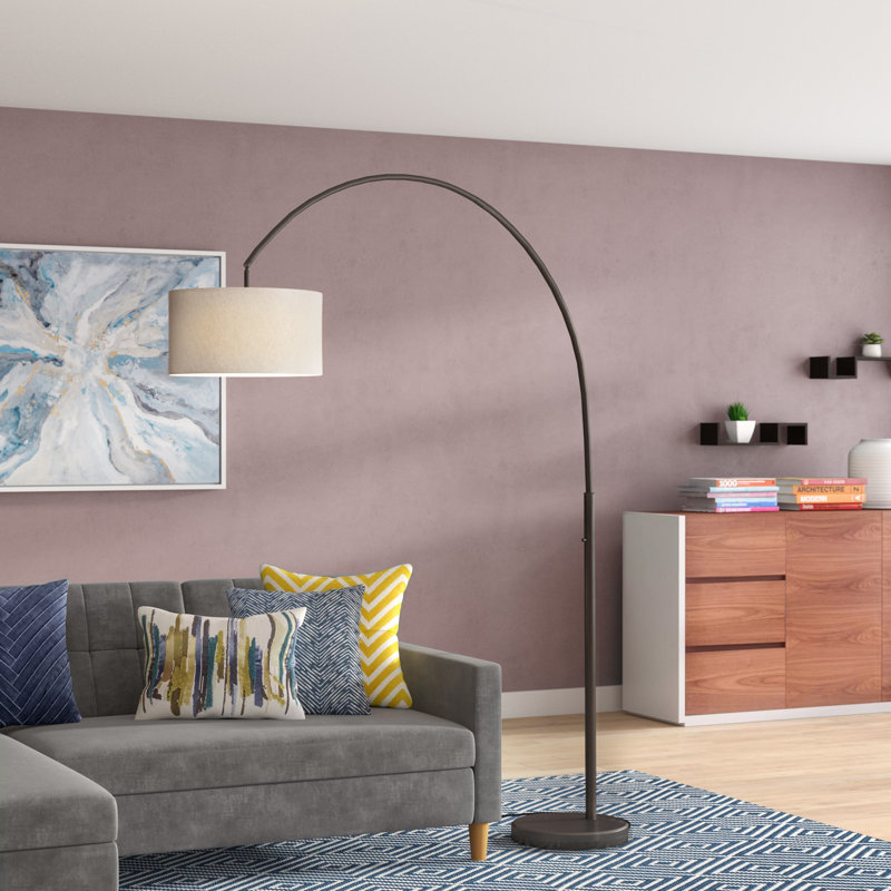 Lampe sur pied arquée 80 po Elena, Bronze antique