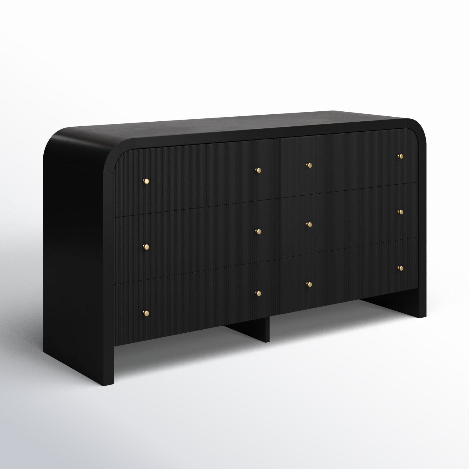 Liabella 6 Drawer 62" W Dresser, Black