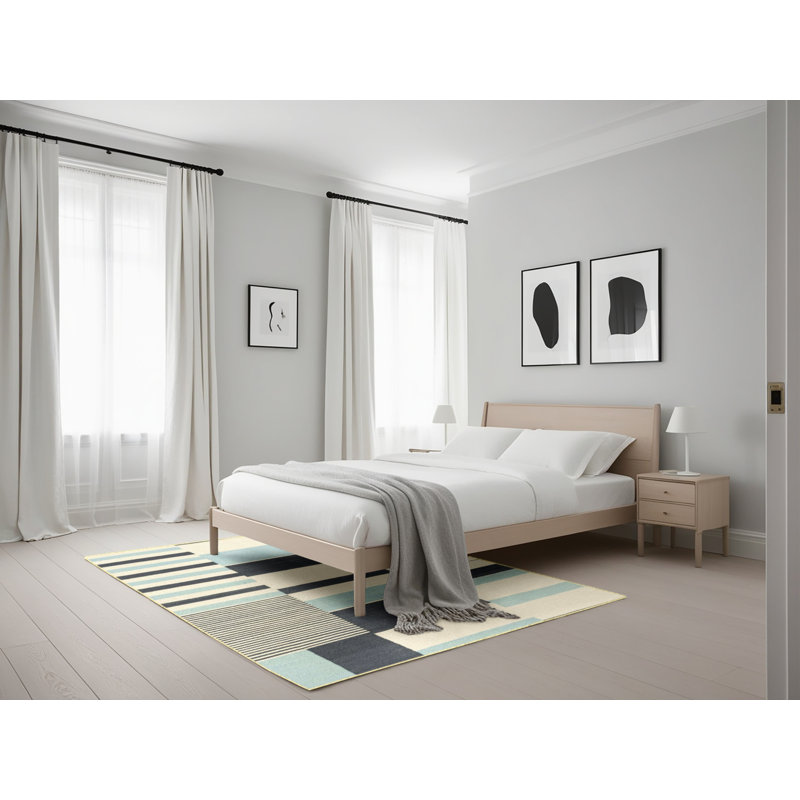 Tapis abstrait moderne abstrait, Rectangle 5 pi x 7 pi