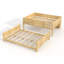 Lit superposé grand sur grand avec plateau pratique, lit superposé en bois massif avec tablettes de rangement et lattes améliorées-1400474951