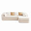 Canapé 106D de 106 po sans assemblage en tissu non assemblé, couleur contrastée, canapé moelleux et confortable avec méridienne en L, pour le salon-160255837