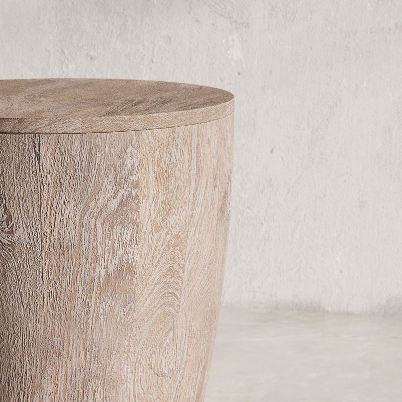 Solid Wood End Table, Sand