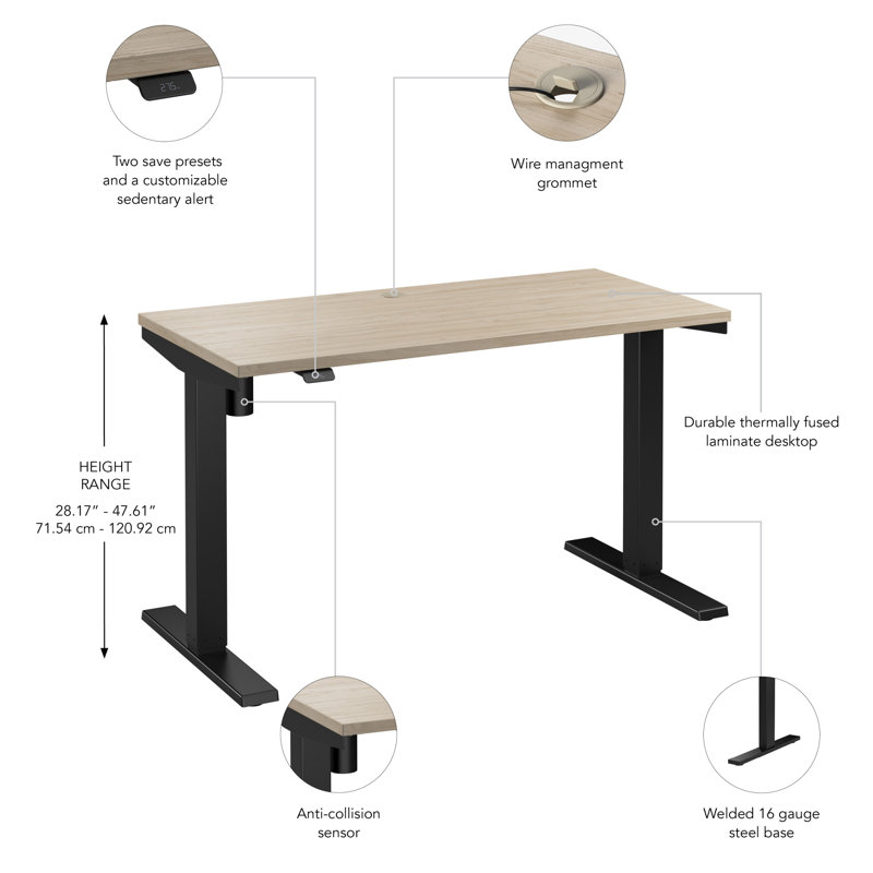 Bureau Move 40, L 47,6 po x P 23,35 po, Noir