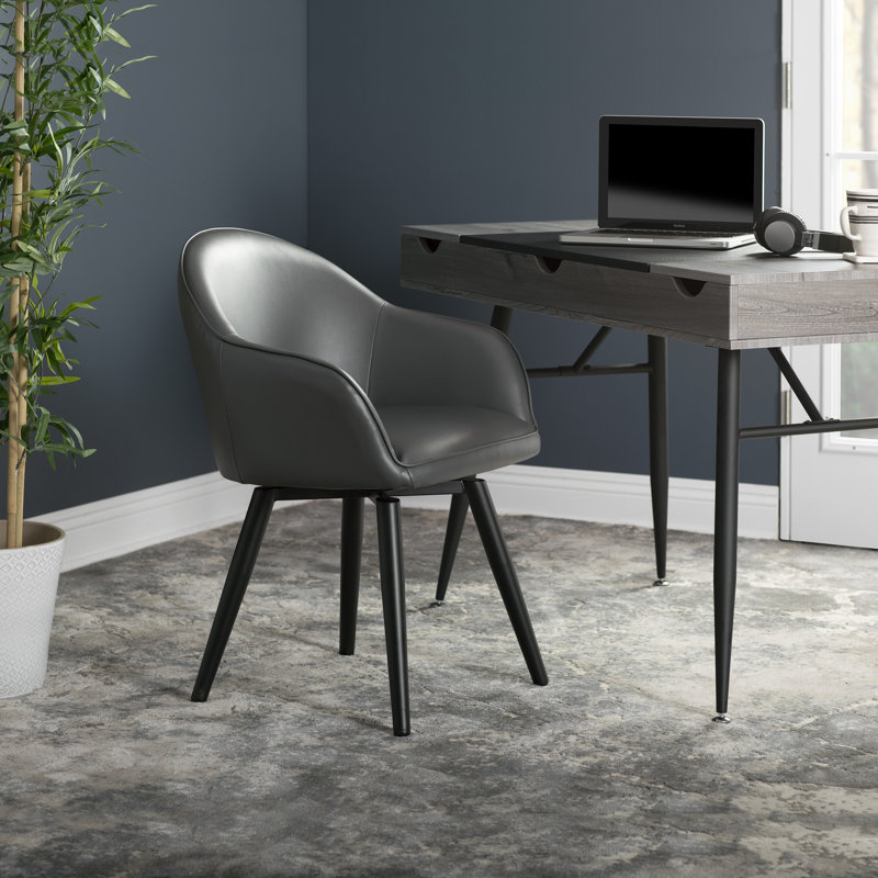 Bangura Side Chair, Smoke Gray Faux Leather