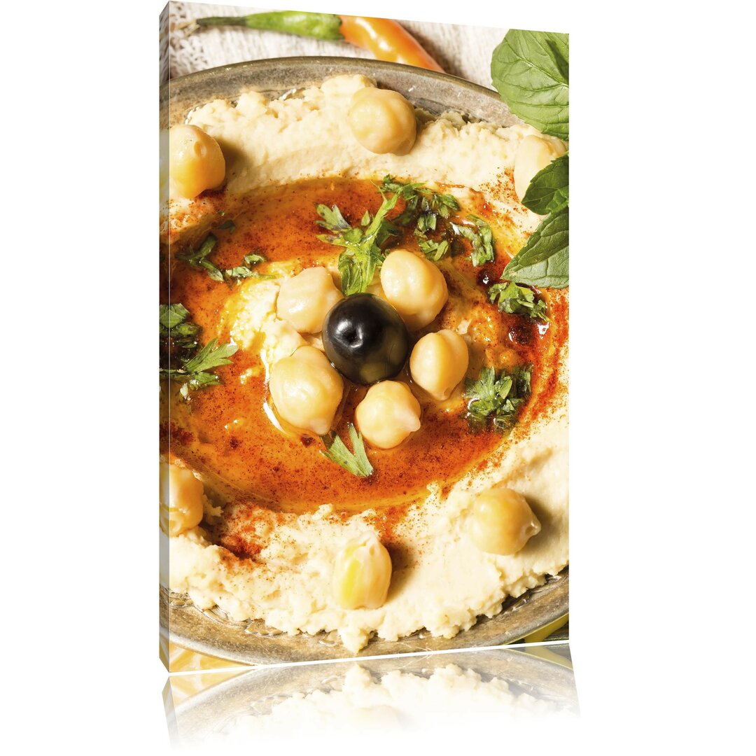 Leinwandbild Leckerer Hummus