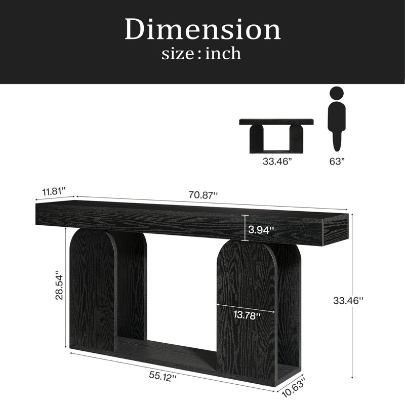 Table basse pratique, console durable, table de couloir minimaliste