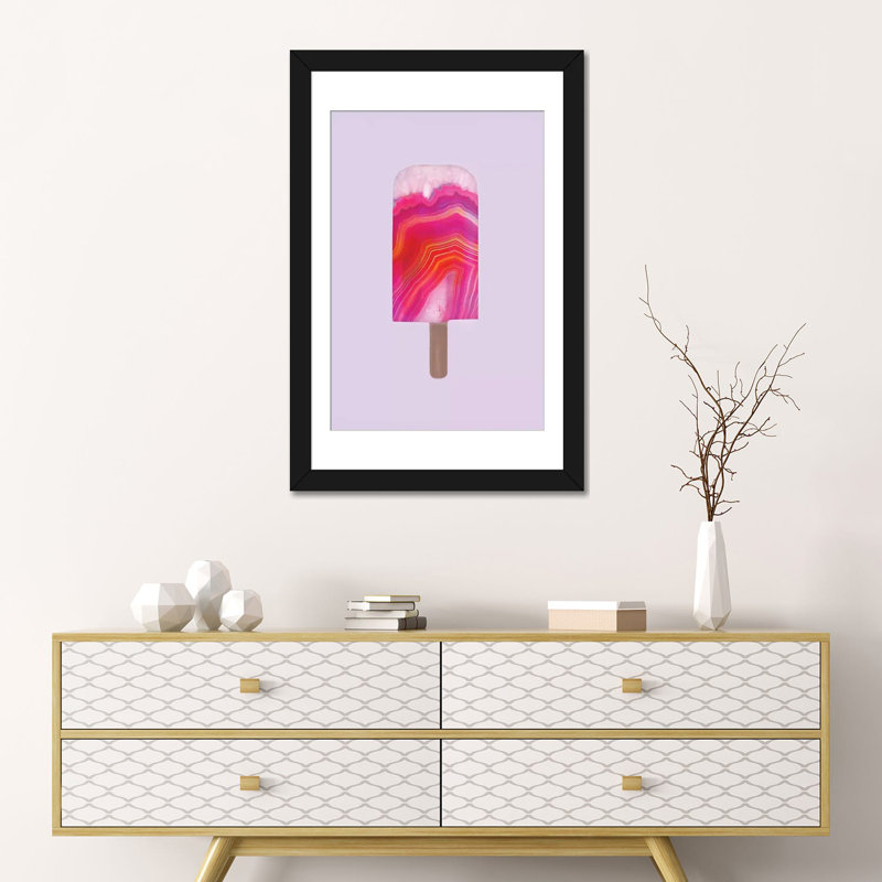 « agate popsicle », impression sur toile tendue, Papier d'art encadré noir, Blanc, H 32 po x l 24 po x P 1 po