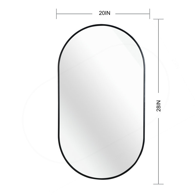 Miroir ovale en métal 20 po x 28 po