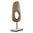 Dorpha Geometric Wood Sculpture with Light Marble Rectangular Base