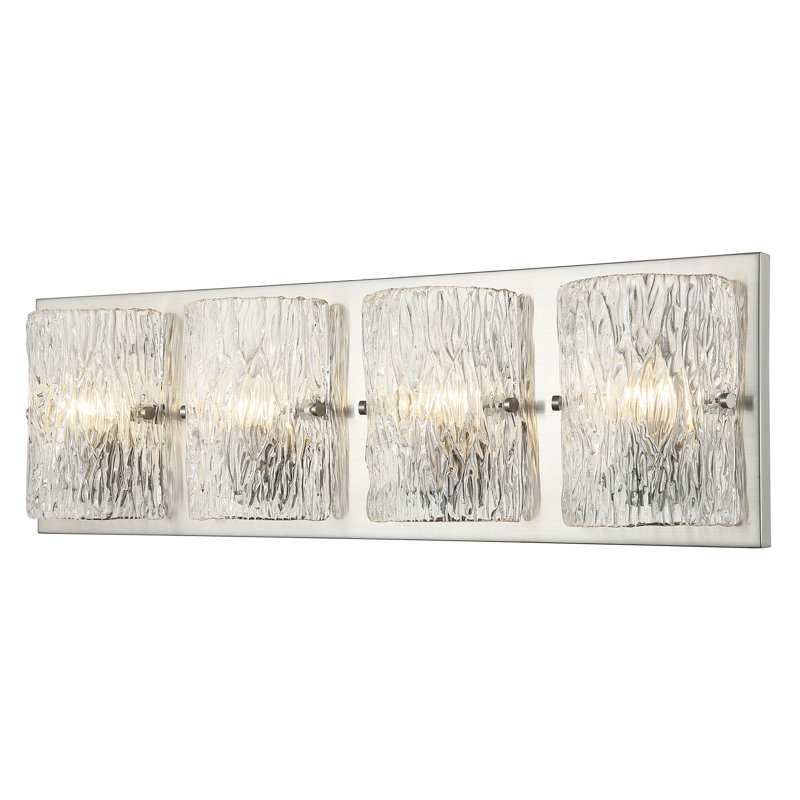 Morgan 3-Lt Bath/Vanity Light - Black, 9.8"H x 31"W x 3.8"D, Brushed Nickel, 4