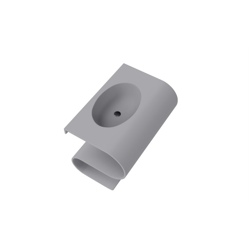 Soprano 36" Wall Mounted Modern S-Shaped Bathroom Sink, Gray