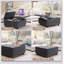 Massive banc de rangement carré, repose-pieds avec deux portes de rangement, table basse moderne Mid-Century