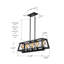 Lustre rectangulaire pour îlot de cuisine à 5 lumières, Watkoula