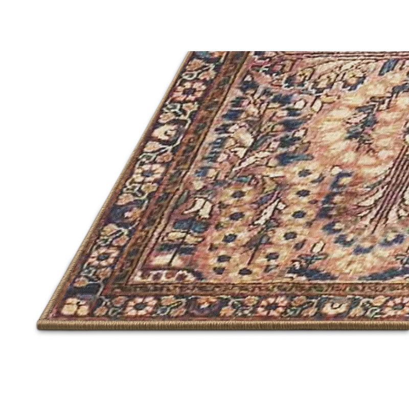 Tapis oriental brun / beige / bleu, Rectangle 7 pi x 9 pi