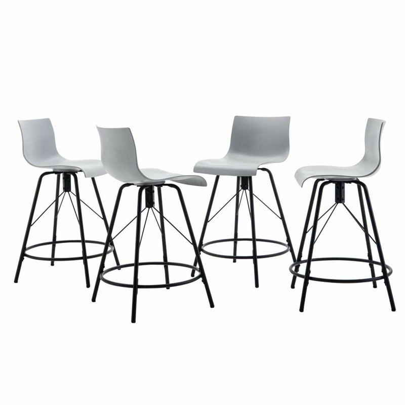 Tabouret de bar et de comptoir Brettly, Gris, Tabouret de comptoir (siège d'une hauteur de 24 p