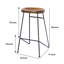 Tabouret de bar 28 po avec siège en bois de manguier Jael, pieds en fer, brun et noir Jael