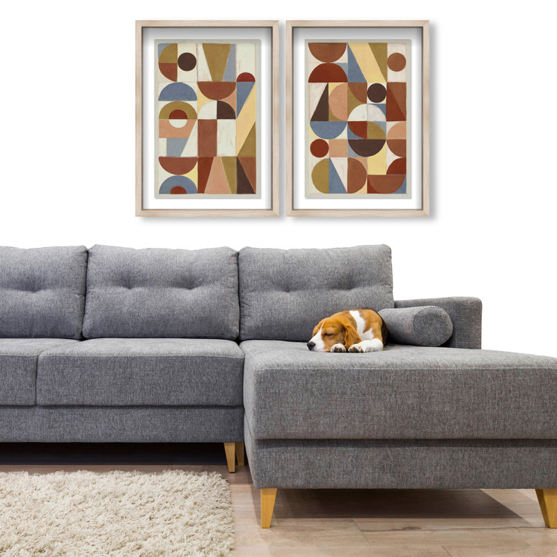 Tiled Set Set by Oliver Gal, 62"H x 42"W, Natural Oak Shadowbox