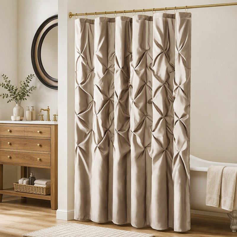 Rideau de douche touffeté semi-diaphane, Taupe