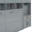 Twin Size Murphy Bed Wall Bed with Closet , Drawers & Desk-Grey