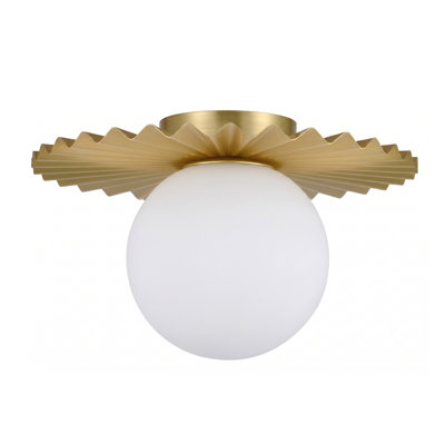 Abbey 1-Light Dimmable Glass Globe Flush Mount
