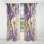 Panneau de rideau floral, motif occultant mauve, blanc et violet - Minimalisme violet et blanc