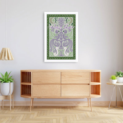 Ornate Easter Birds Elegant Retro Traditional Bird Nature Spring Wall Art Print