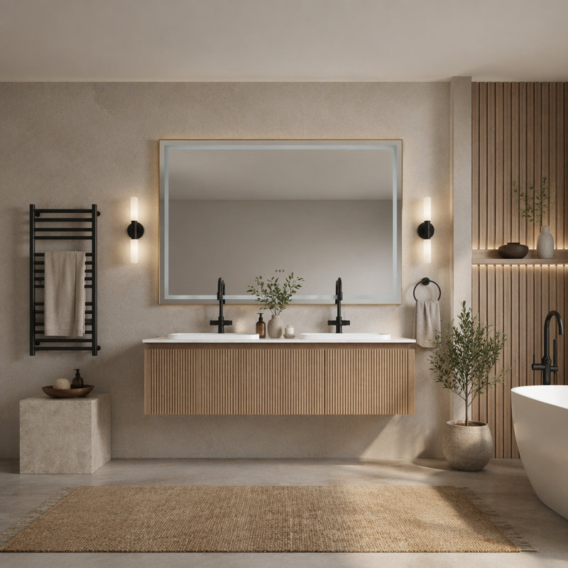 Miroir de salle de bain DEL, 60 po x 48 po