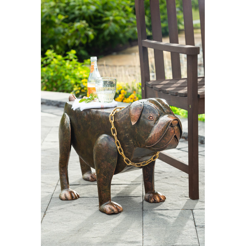 Brenia Handmade Metal Pit Pull Outdoor Patio Side Table