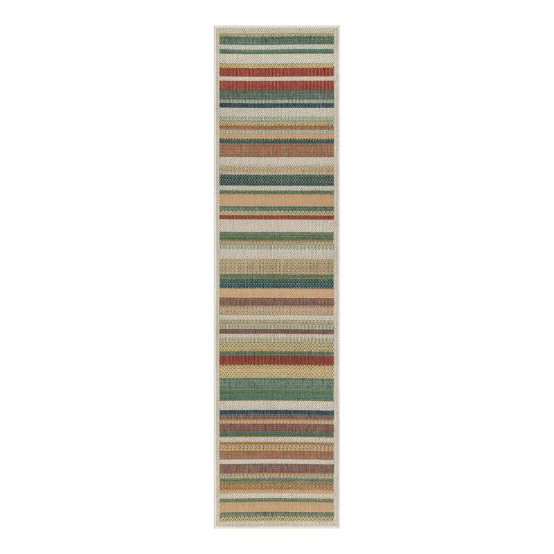 Dimesford Striped Indoor / Outdoor Rug, Runner 2' x 7'10"