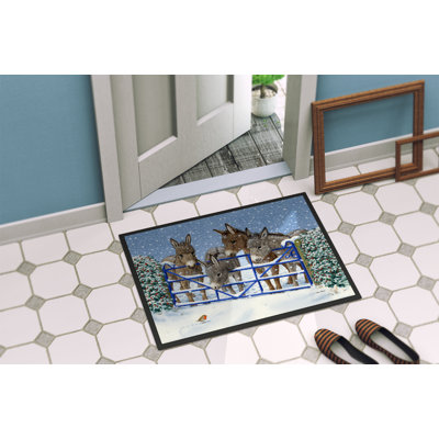 Tapis de porte pour l’extérieur antidérapant à la clôture donkeys