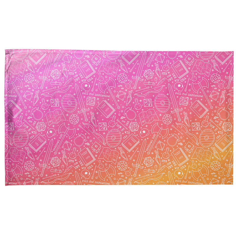Serviette à thé à motif rpg Mcguigan, Polyester sergé, Rose / Jaune