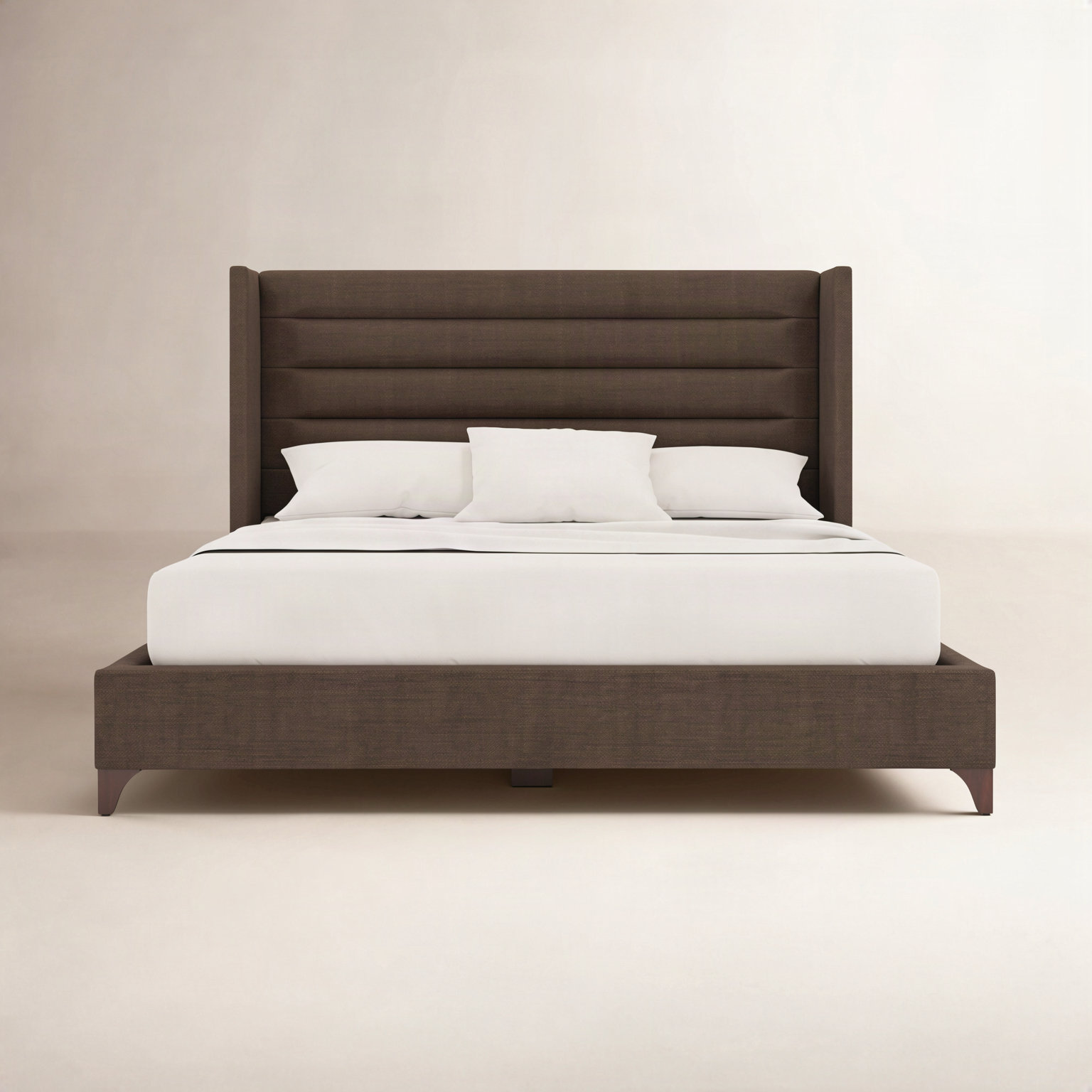 Miliyah Wingback Maple Bed, King, Brown Flax Revolution®