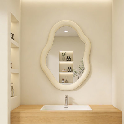Miroir mural asymétrique en panneau de fibres à densité moyenne