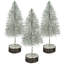 Green Tree With Frost - Set of 3 - 5"Dia. x 12" - White/Brown