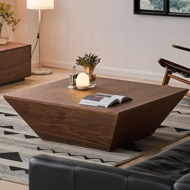 Table basse simple de style campagne américaine, H 13,6 po x L 39,4 po x l 39,4 po