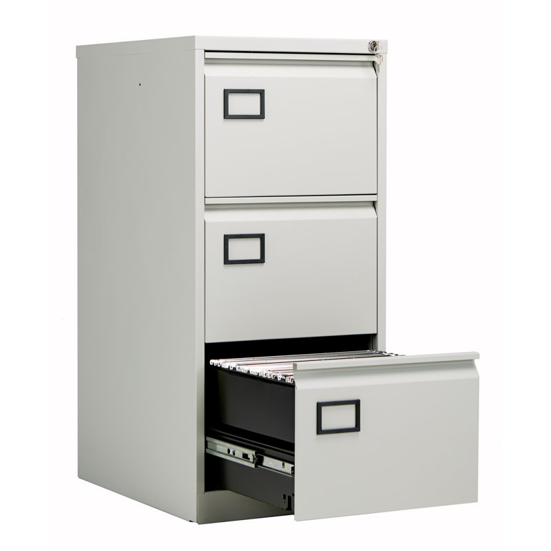 46cm Wide 3 -Drawer Steel File Cabinet, Grey