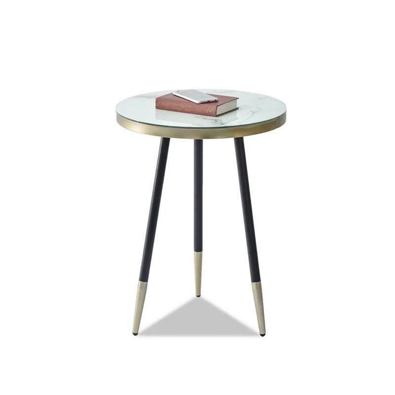Hooli Three Leg Coffee Table, White marble-golden-black