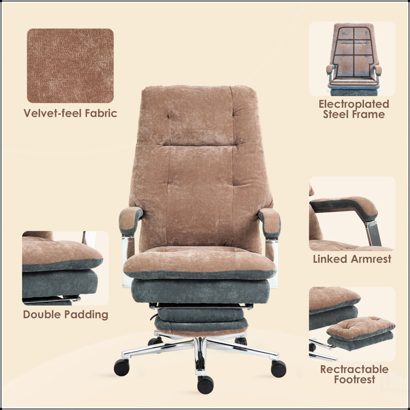 Chaise de bureau avec revêtement en polyester, pivotant, hauteur réglable