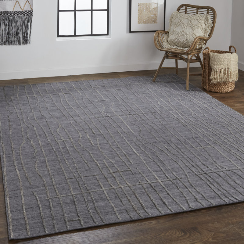Haverhill Transitional Solid, Gray/Silver Area Rug, Rectangle 10' x 14'