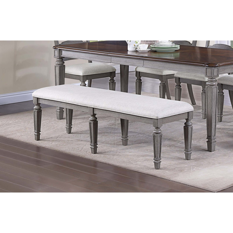 Beautiful Kitchen Contemporary 8Pc Dining Set Dining Table W Leaf 6X Side Chairs Bench Ladder Back Design