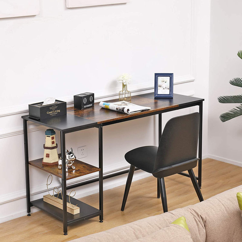 Leysin Metal Base Desk Shell, 76cm H x 120cm W x 50cm D, Black