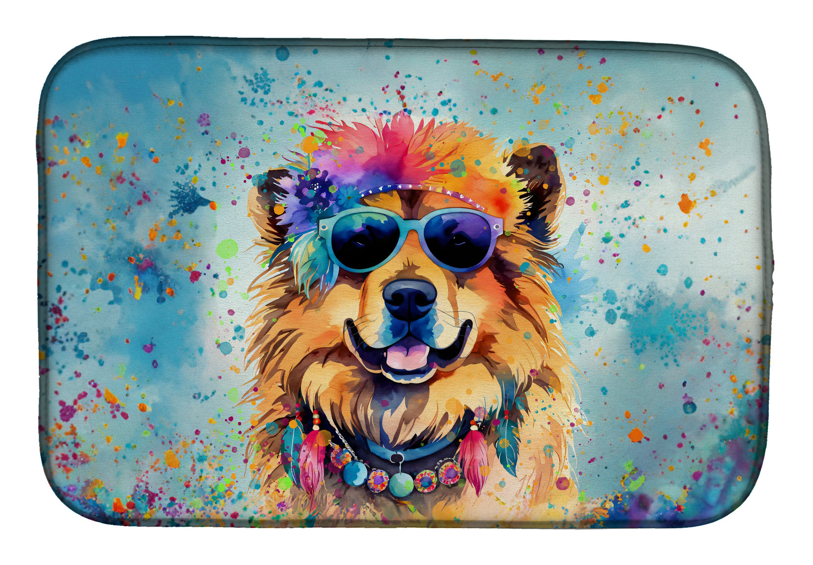 Caroline's Treasures 14 in. x 21 in. Chow Chow Dish Drying Mat