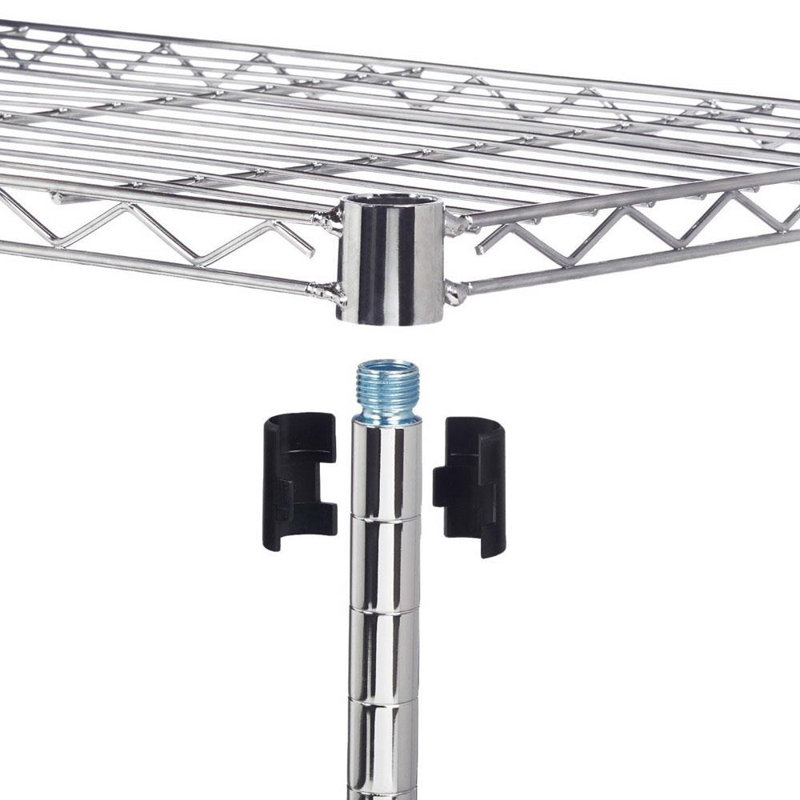 Iberia 35.43'' W Metal Shelving Unit, Silver