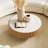 35.43" W Round Sintered Stone and Manufactured Wood Coffee Table with Pedestal Base-2074942724-2074942727