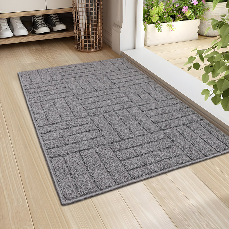 Stain Resistant Non-Slip Door Mat, Gray, 20" W x 32" L