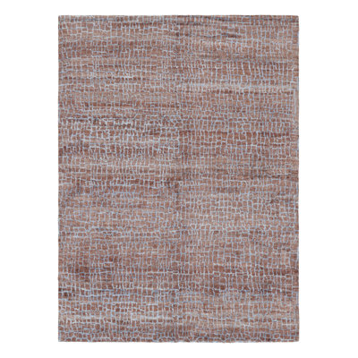 Rug & Kilim’S Modern Rug In Brown With Blue Geometric Patterns