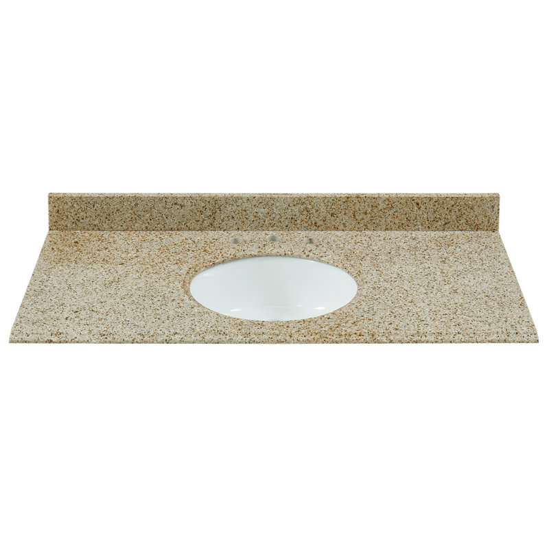 Plateau de meuble-lavabo simple en granite avec lavabo 43 po, Or du désert