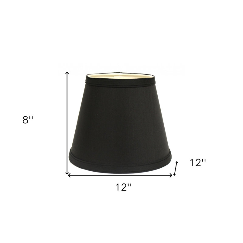 Abat-jour rigide incliné Shantung, H 8 po x l 12 po x P 12 po, Noir