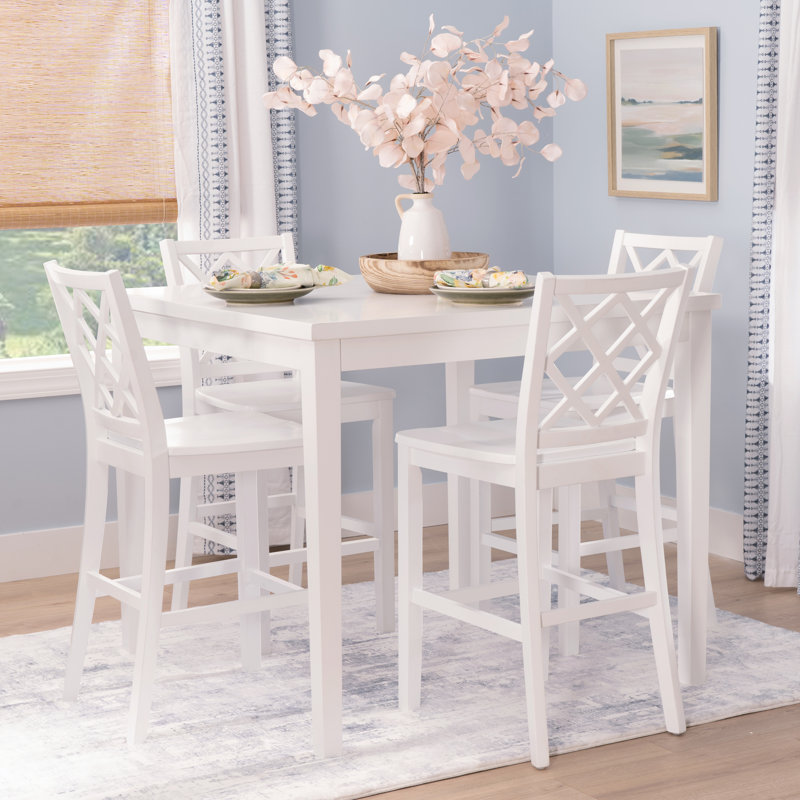 Ariarna 5-piece Square Counter Height Dining Set, White